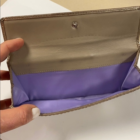 Coach Metallic Gold Leather Turnlock Clutch Wallet - Picture 9 of 15